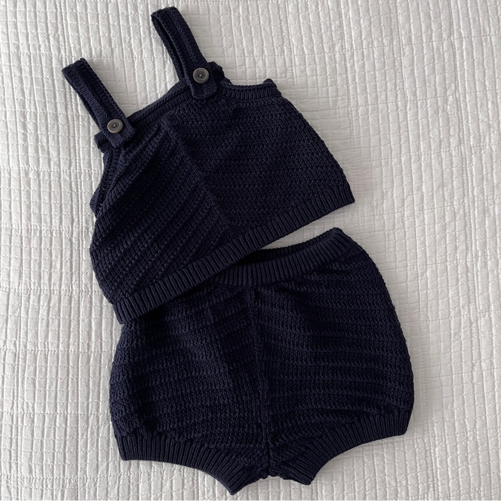 Baby 100% cotton crochet set 6-12 m NWT navy nautical classic Banana Republic BR